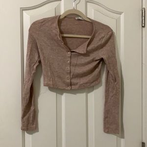 Zara pink cropped cardigan